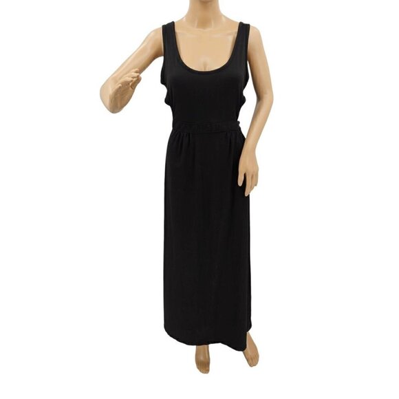 Skiva International Maxi Dress Love XL 14 16 Soft Cut Out Stretch Empire Black - Picture 3 of 15